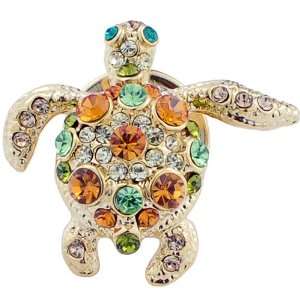  Topaz Sea Turtle Swarovski Crystal Brooches Pins Jewelry