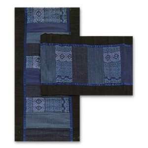  Table runner and placemats, Night Blue (set for 8)