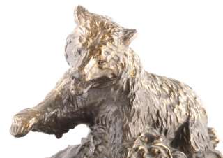 TOM OBRIEN Bronze Sculpture Bear Fishing Salmon  
