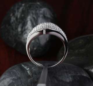   DIAMOND REAL 14K WHITE GOLD PAVE WOMEN MENS ENGAGEMENT WEDDING RING