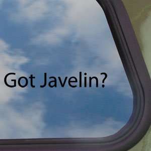   Javelin? Black Decal Field Hammer Throw Window Sticker