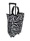 black white zebra print rolling shopping cart bag expedited shipping