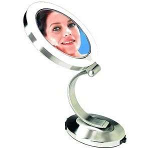  Zadro C Mirror Vanity Lighted 1X/8X Satin Nickel Vanity Mirror 