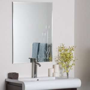   SSM1043 Flora   Frameless Wall Mirror, Etched Glass